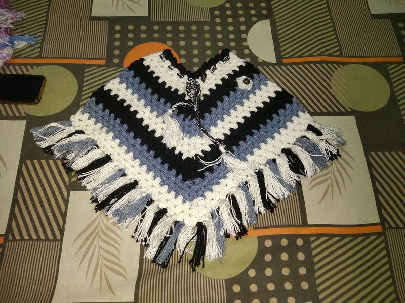 Kids Poncho Winter Handknit