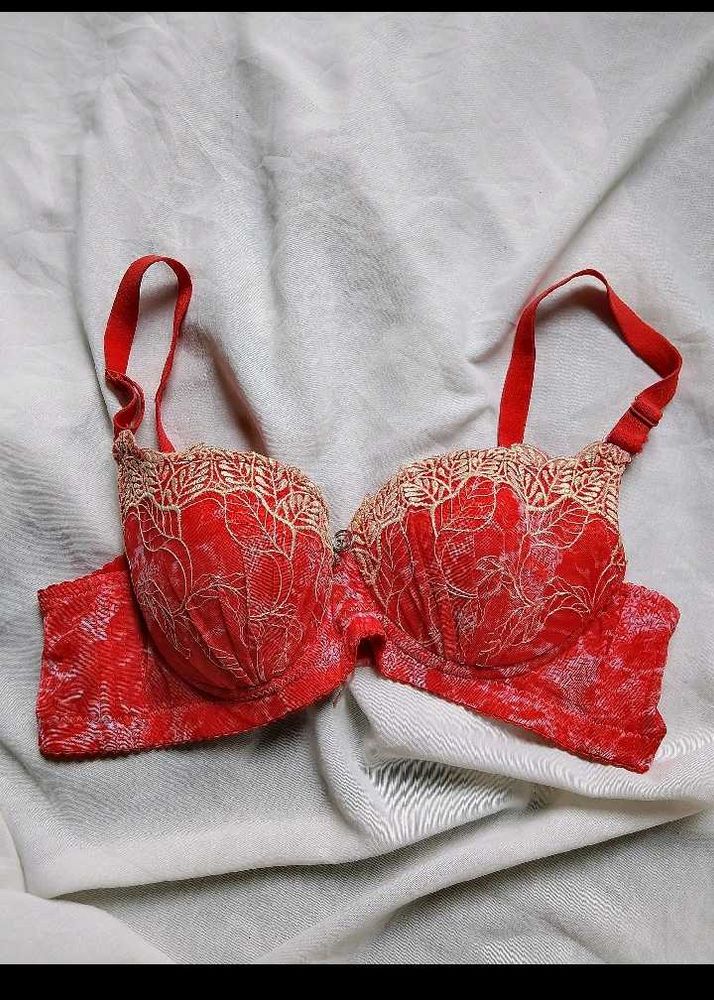 Red Lace Push Bra