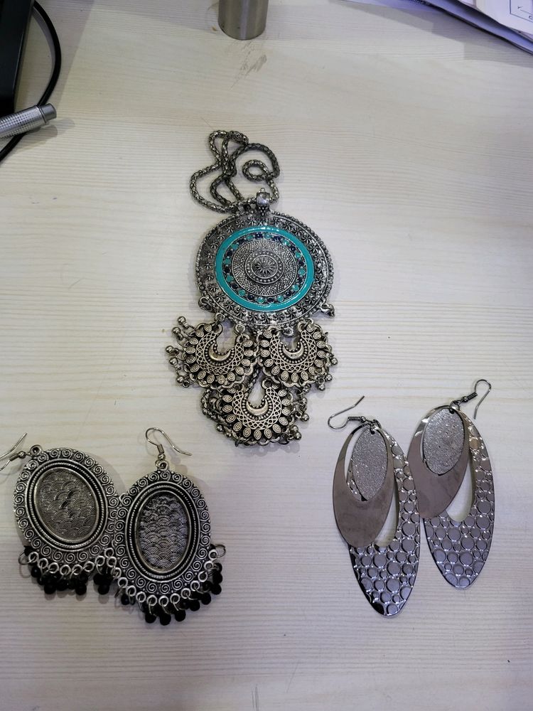 Oxidized Jewellery  2 Earrings & 1 Necklace