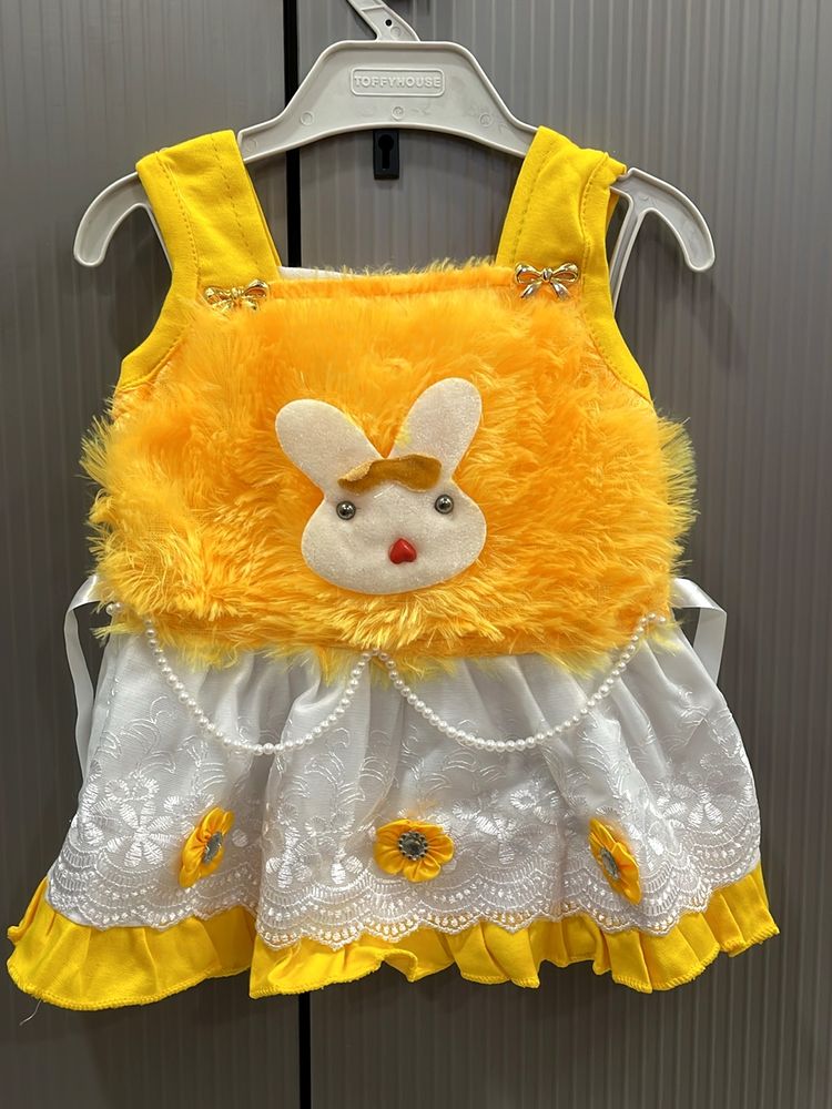 Yellow Baby Partywear Frock