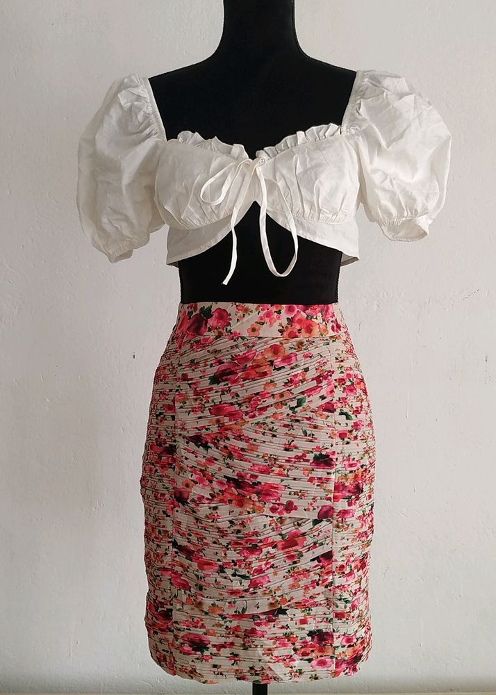 Vintage Floral Mini Skirt