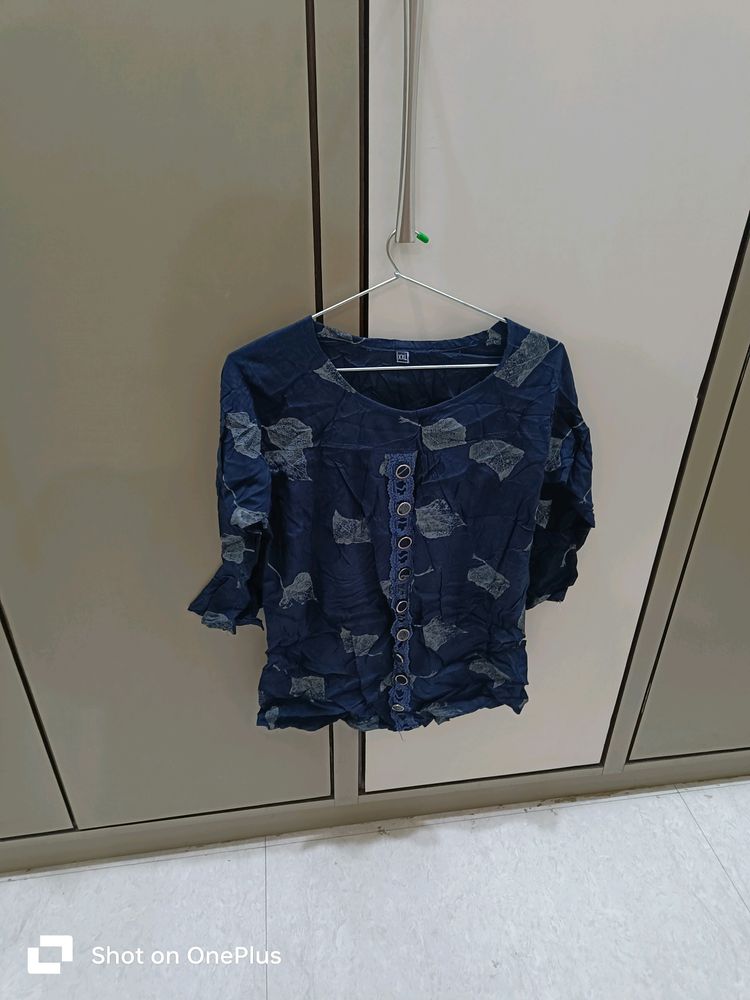 Cotton Blue Top For Jeans