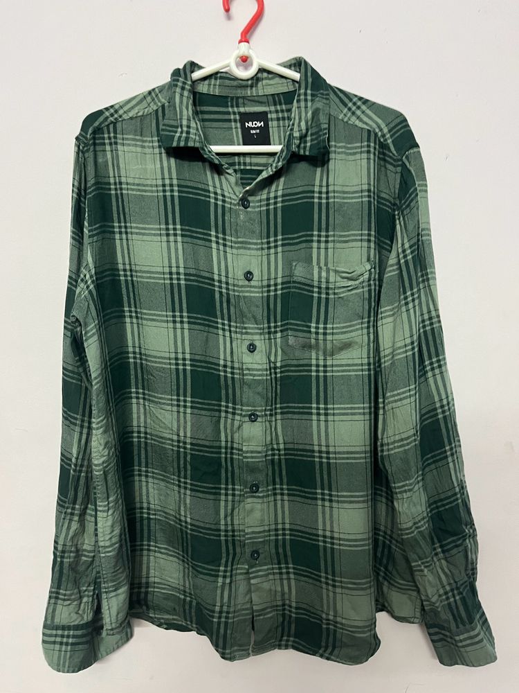 Mens Green Check Shirt “NUON”, West Side