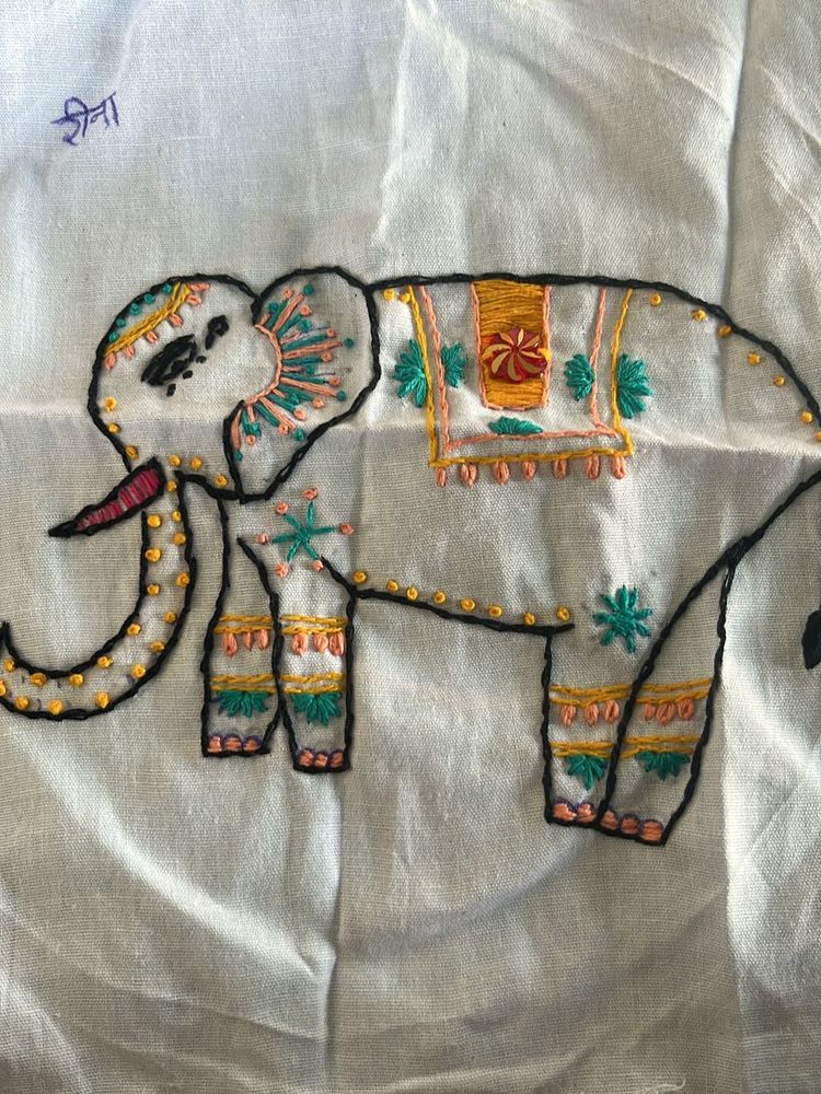 A Handmade Embroidered Elephant