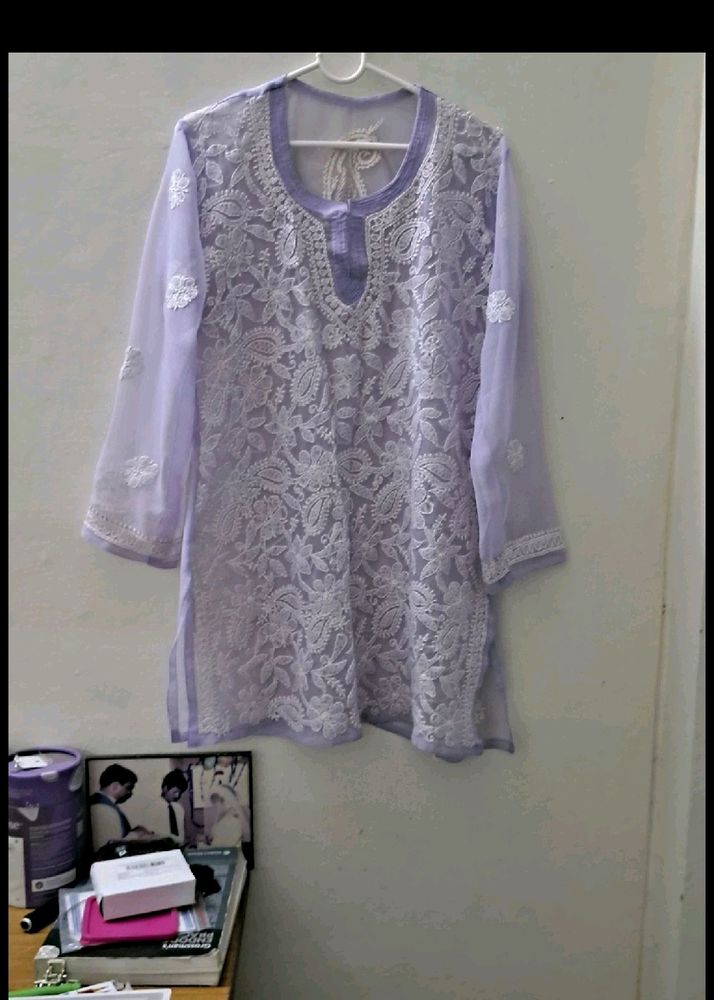 Authentic Chikankari Short Kurti