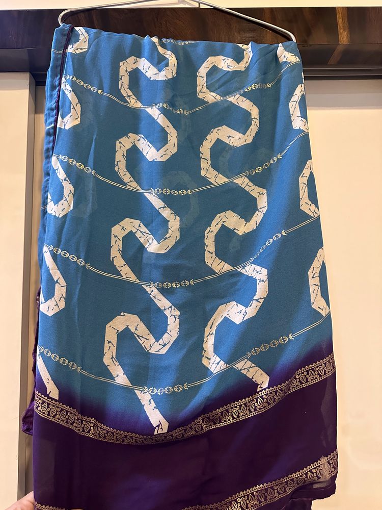 blue saree with blouse