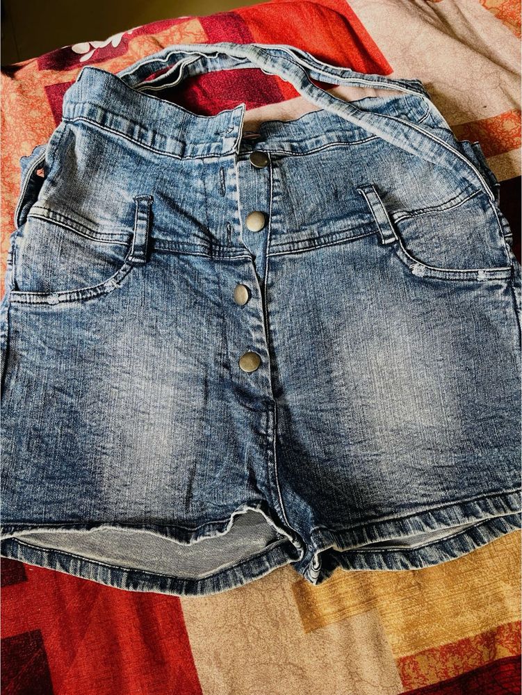 Denim High Waist Shorts