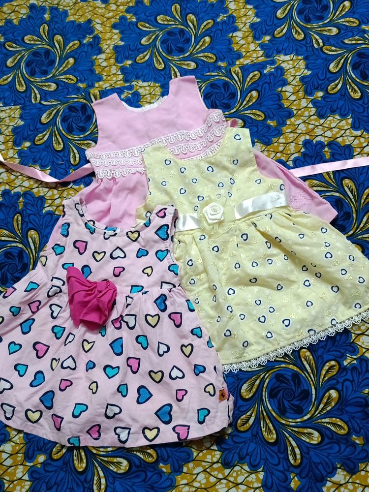 3 Qute Dresses For New Born Baby Girl