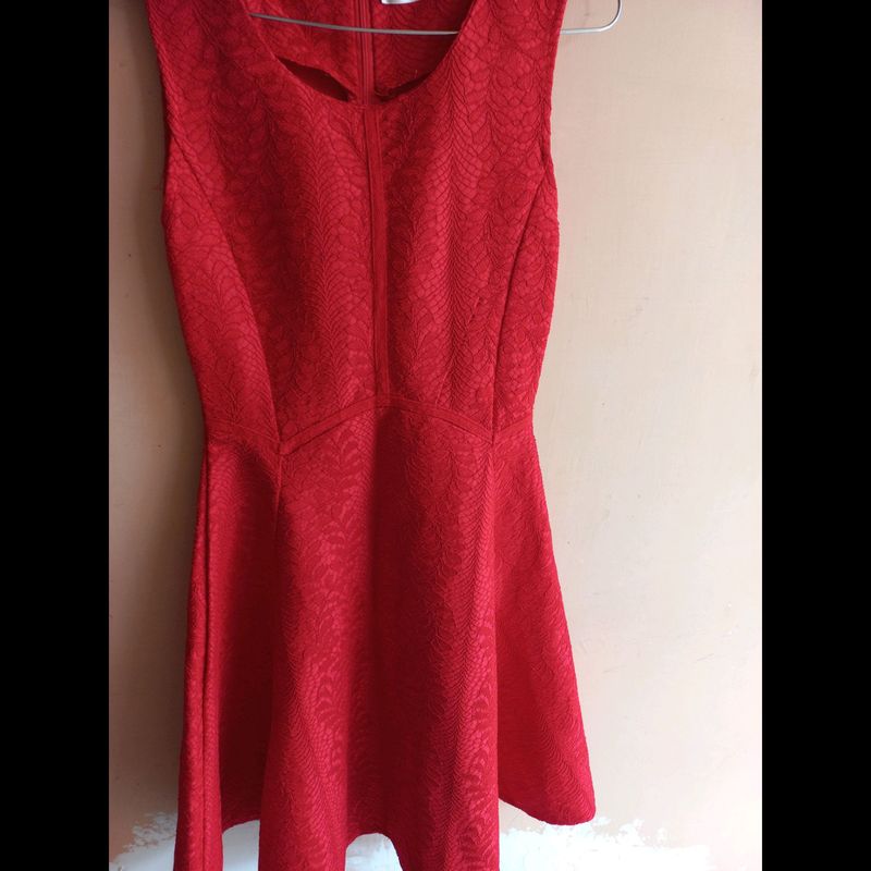 Red embroided dress