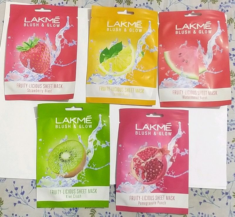 LAKME Blush & Glow Sheet Mask Pack Of 5