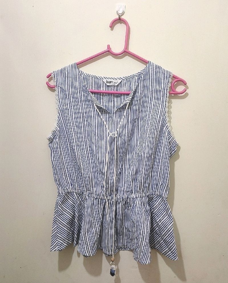 Striped Summer Sleeves Stylish Top For Bust 34&36