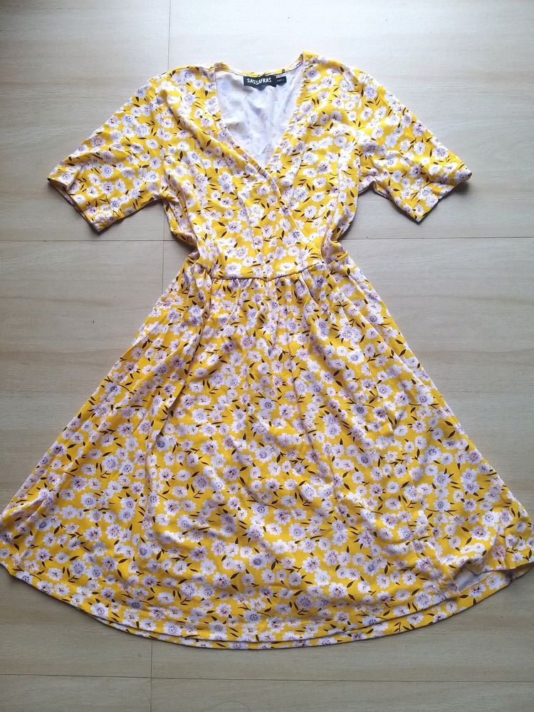 Sassafras Wrap Yellow Dress.