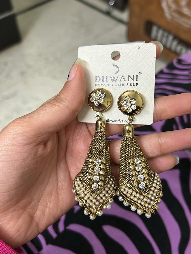 Golden Cone Shaped Earrings