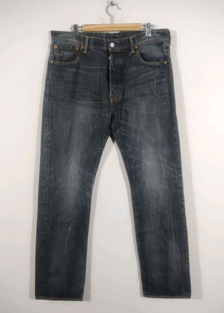 Levi's Grey Denim Straight Jeans Pant (Men's)