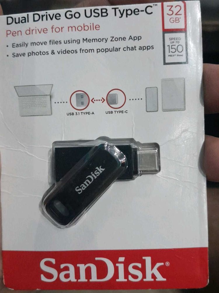 Sandisk 32gb Dual Drive Usb Type C PENDRIVE