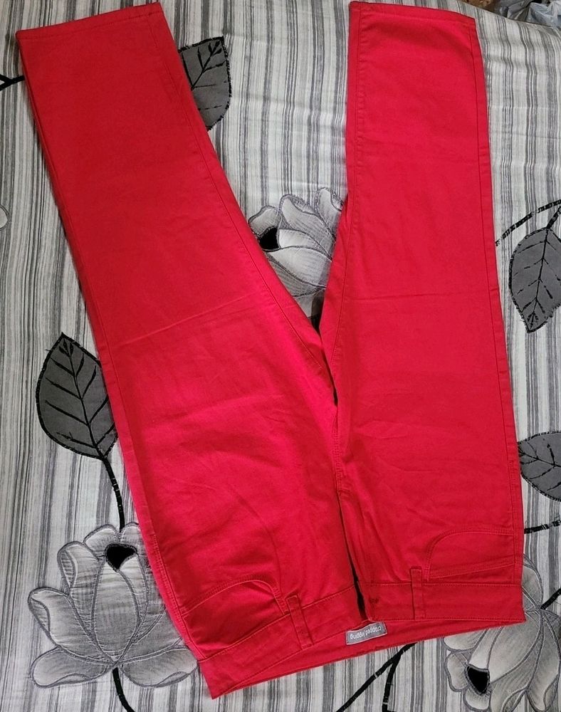 Red Cropped Jeans