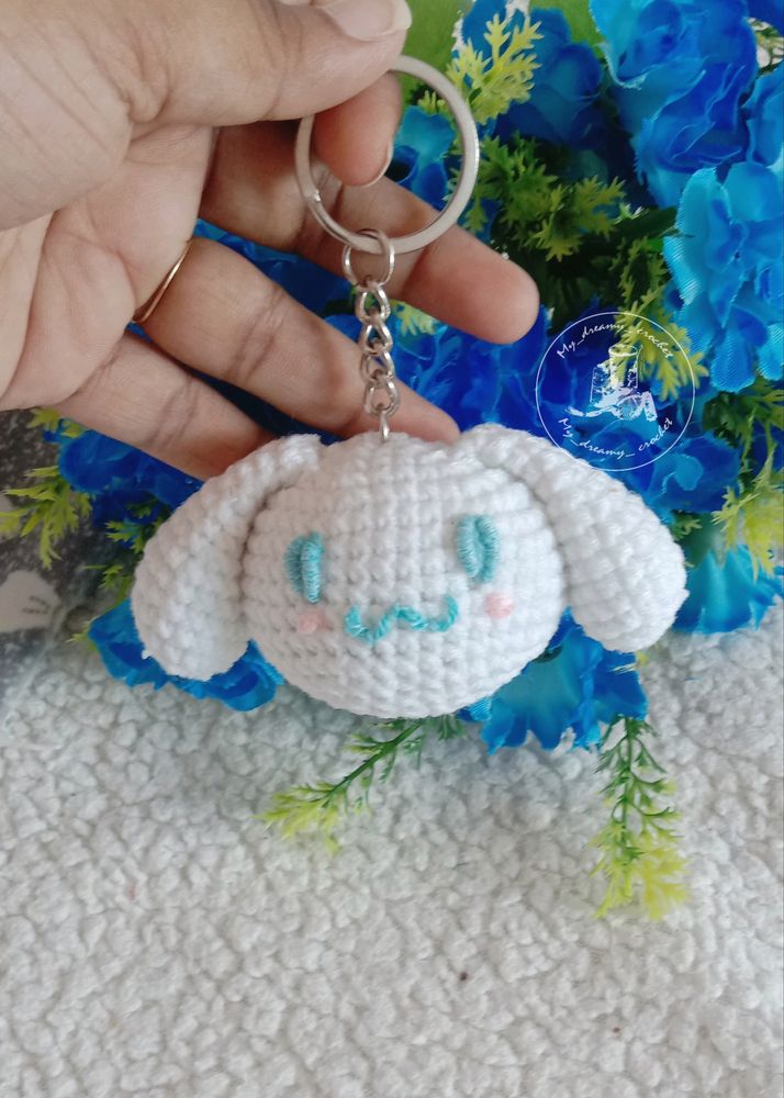 Amigurumi Cinnamoroll Head Keychain