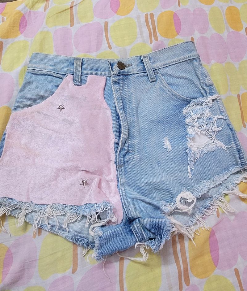 Denim Skirt And Shorts