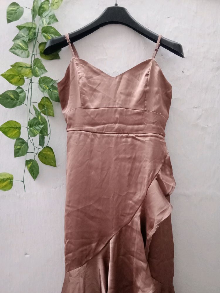 Rose Gold Satin Dress