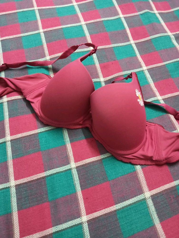 Stylish Padded Rose Pink Bra For Women