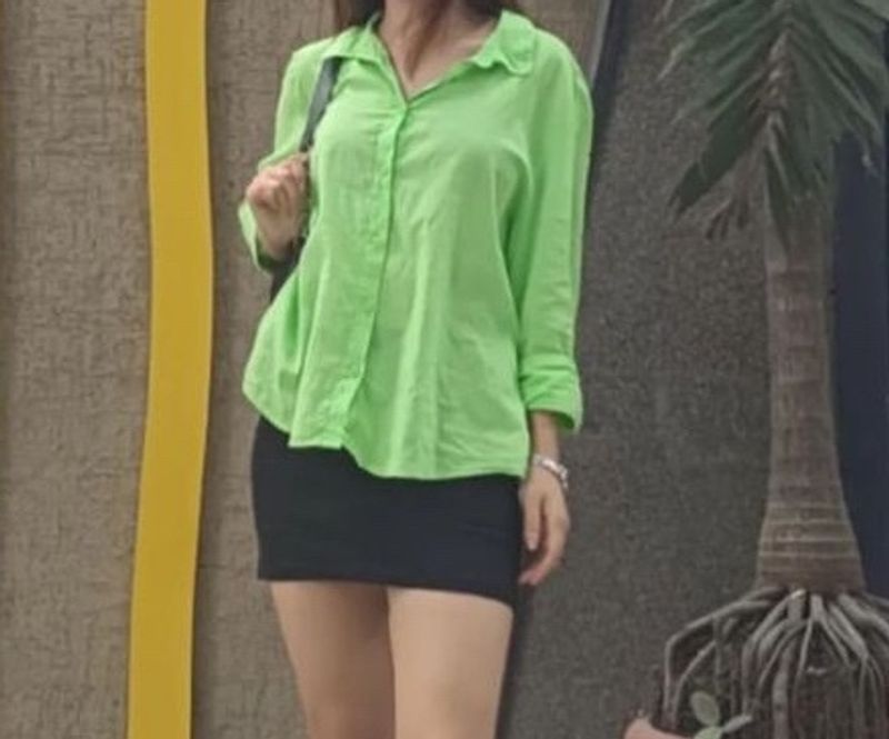 Neon Green Cotton Shirt From H&m
