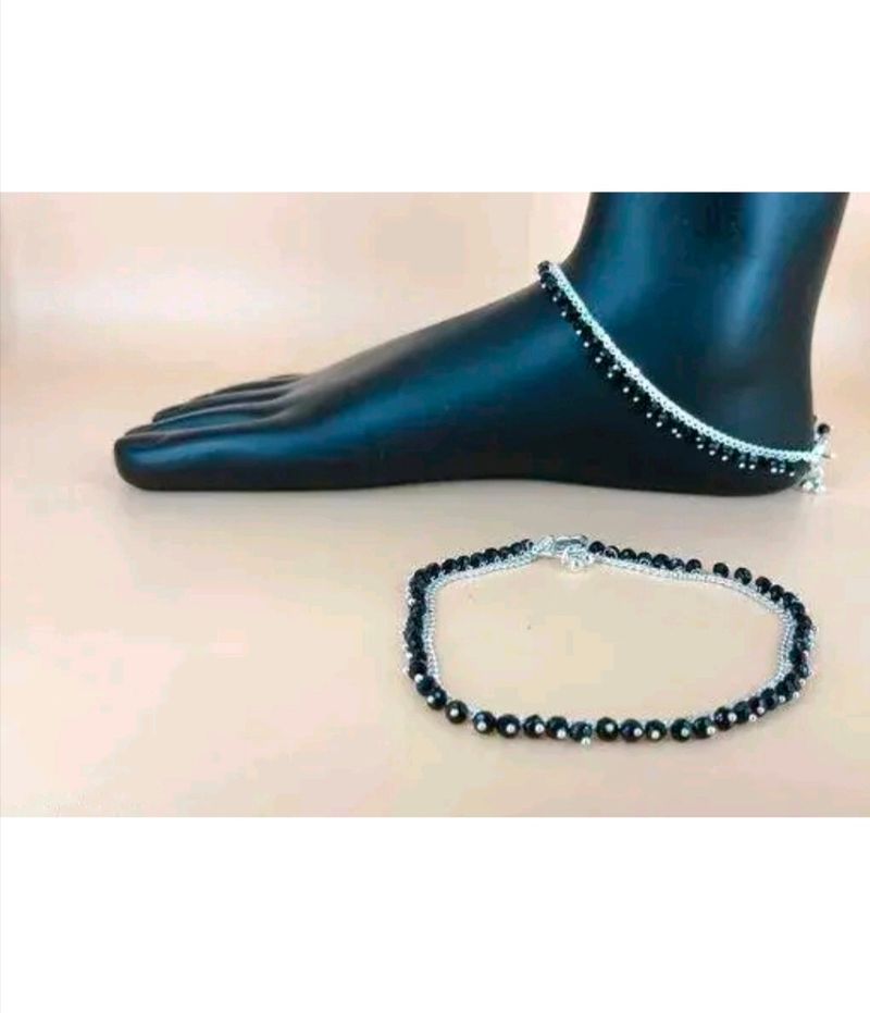 Beautiful Black Beaded Anklet ✨