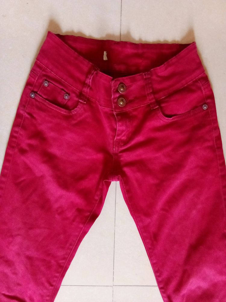 Cherry Colour Pant