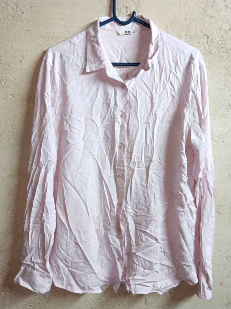 UNIQLO Formal Shirt Top Full-sleeve Pink