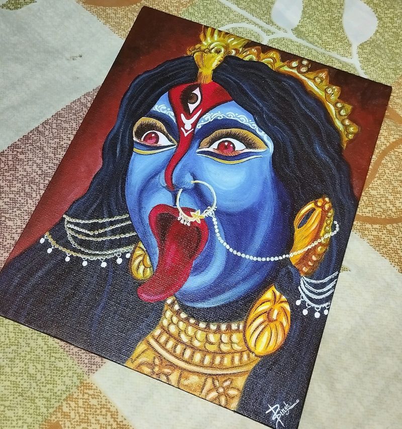 Wall Decor Artwork,Maa Kali Canvas Painting