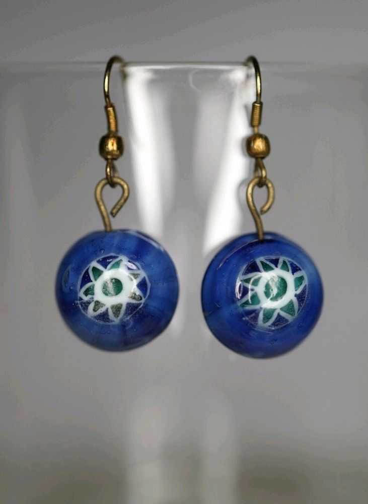 Blue Ceramic Earrings