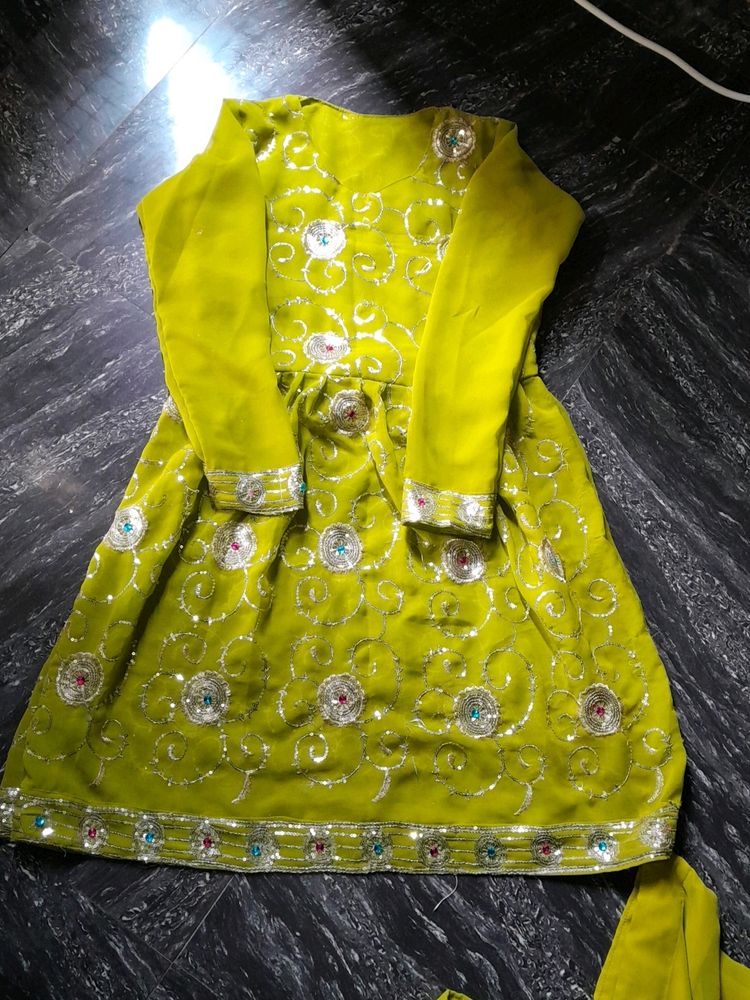Stitched Sarara Dress For Mehndi