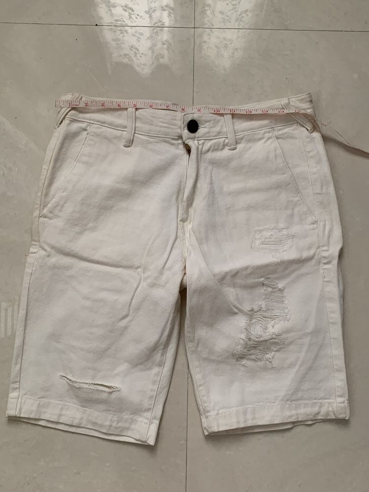 Here & Now White Denim Shorts Summer