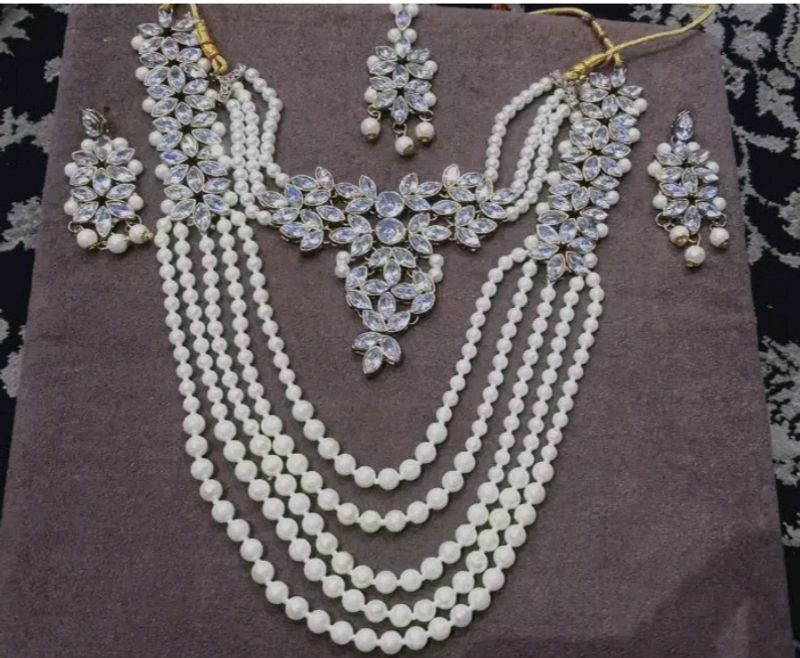 Jewellery Set(Mangtika, Earrings,Choker,Long Haar)