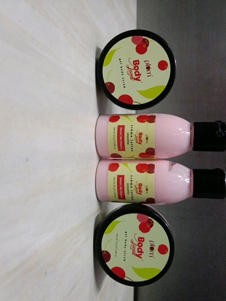 Combo Of 4 Mini Plum Body Scrub & Lotion