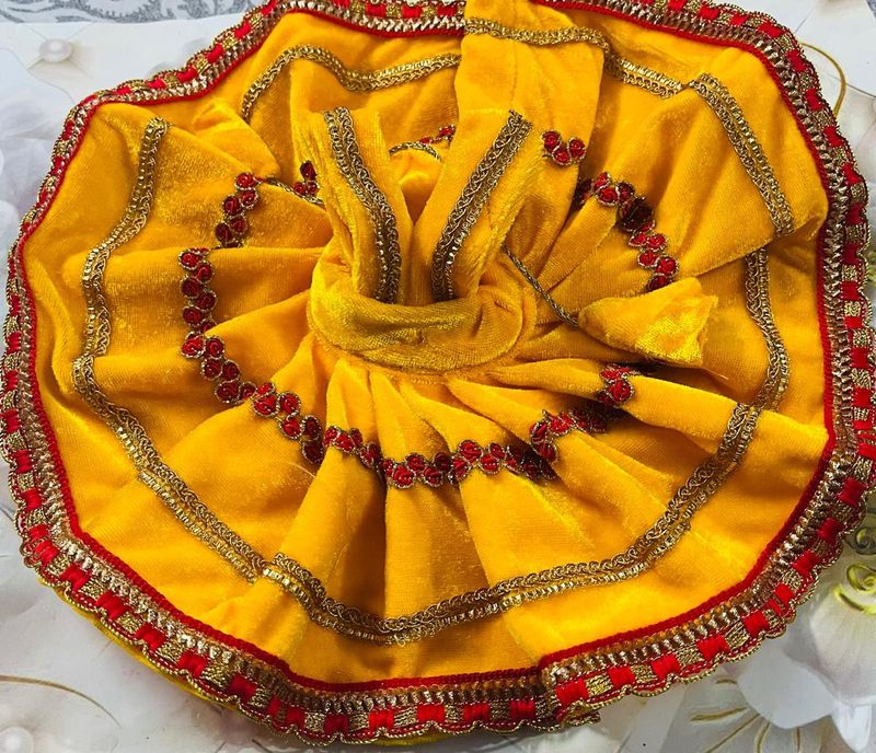 Laddu Gopal Fancy Velvet Dress Colours Yellow