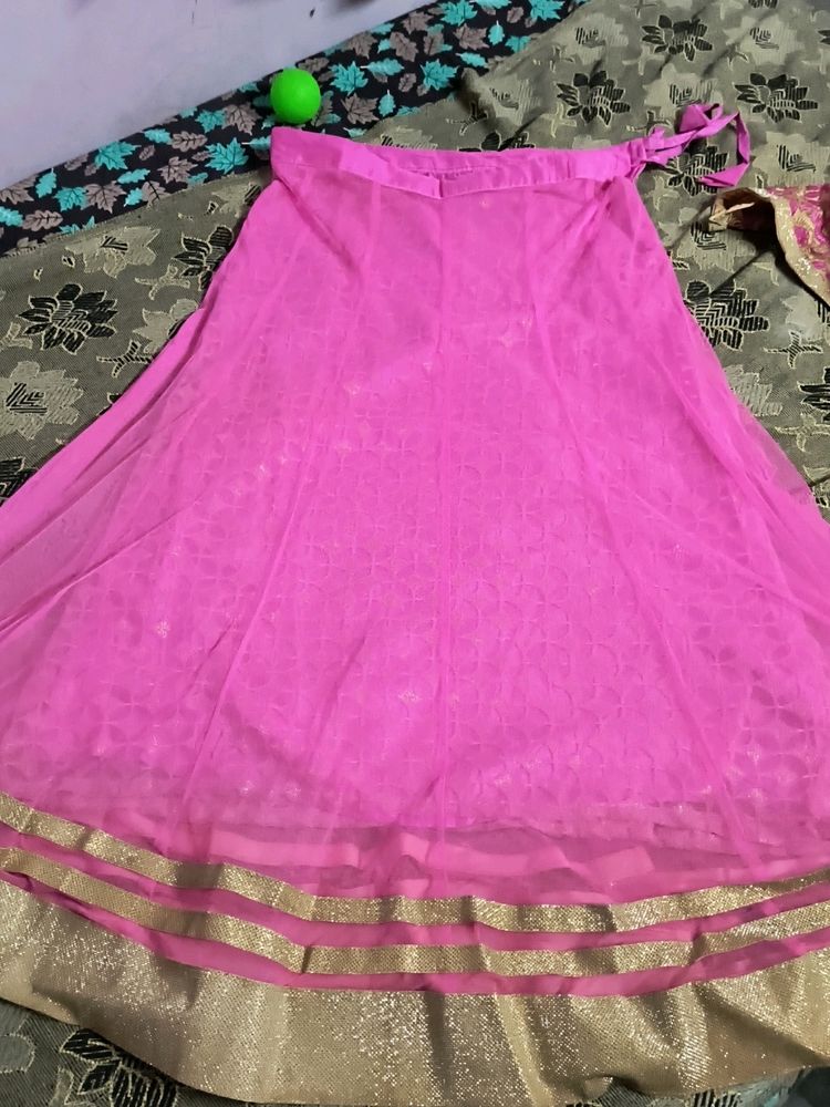 Net Lenhanga With Full Top Stitched