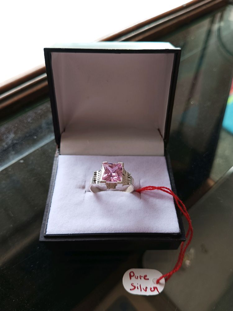 Pink Daimond Ring💍 Pure Silver✔