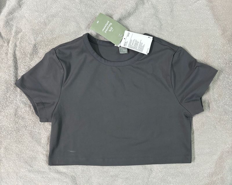 H&M Cropped Fitted Jersey Top