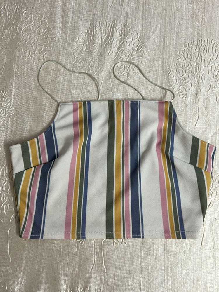 Multicoloured Fitted Crop Top