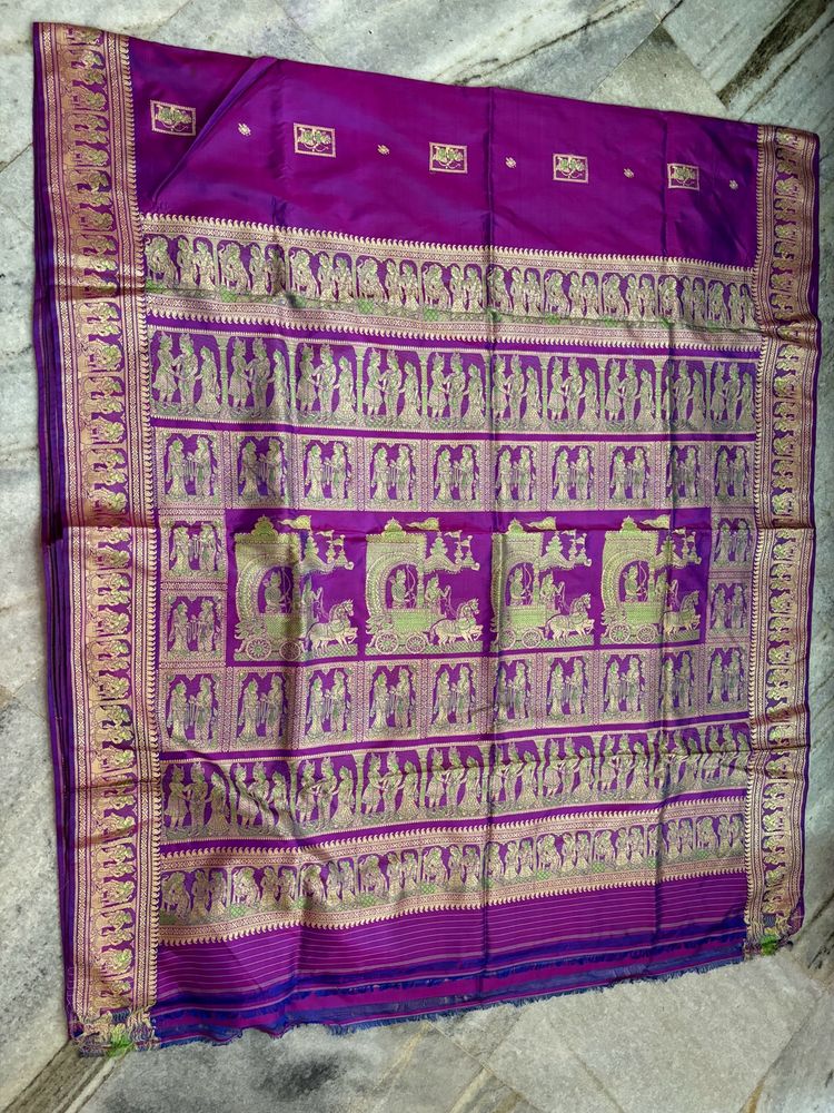 Pure Silk Baluchari Based On Mahabharata