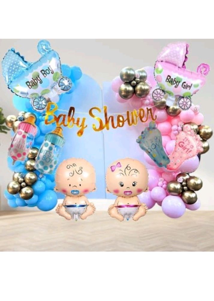 Baby Shower Banner+40 pcs mettalic baloons.