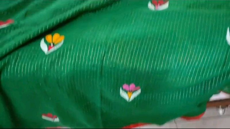 Cotton Hand Embroidered Saree