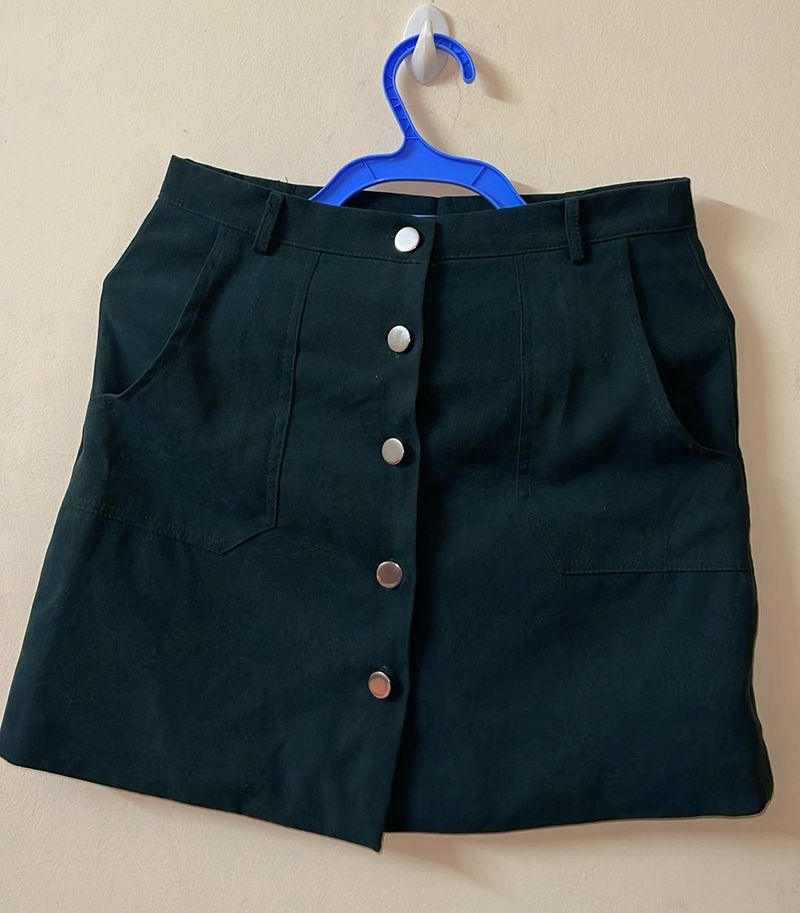 Front Buttoned Straight Skirt