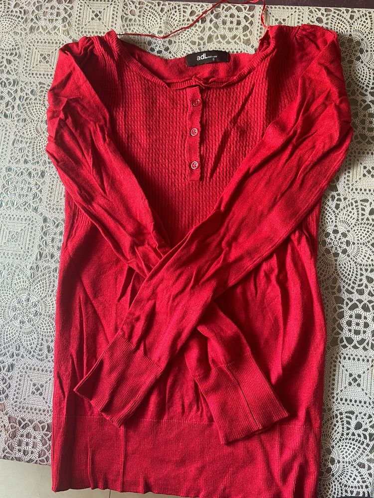 Red Woollen Top