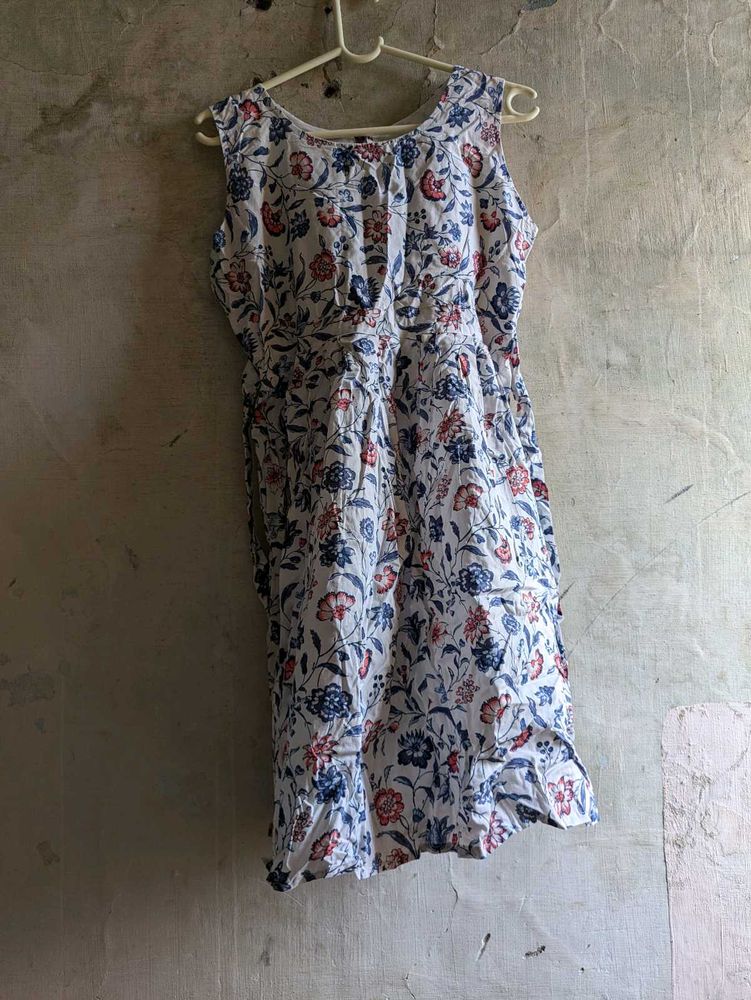 cotton dress with inner attached and sleeves cloth