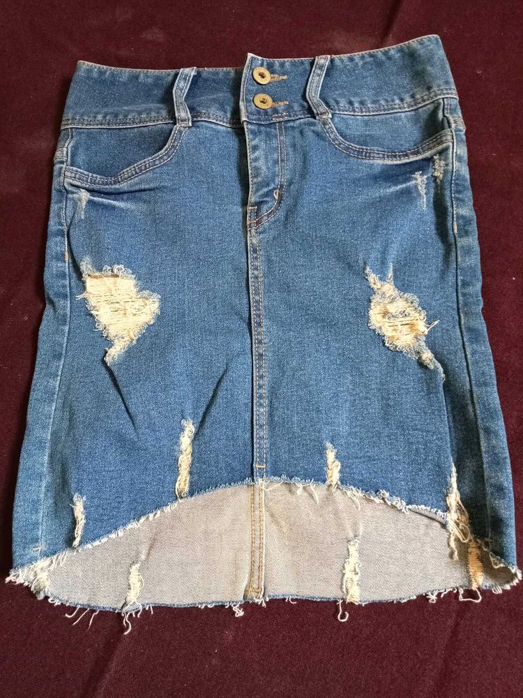 Denim Short Skirt