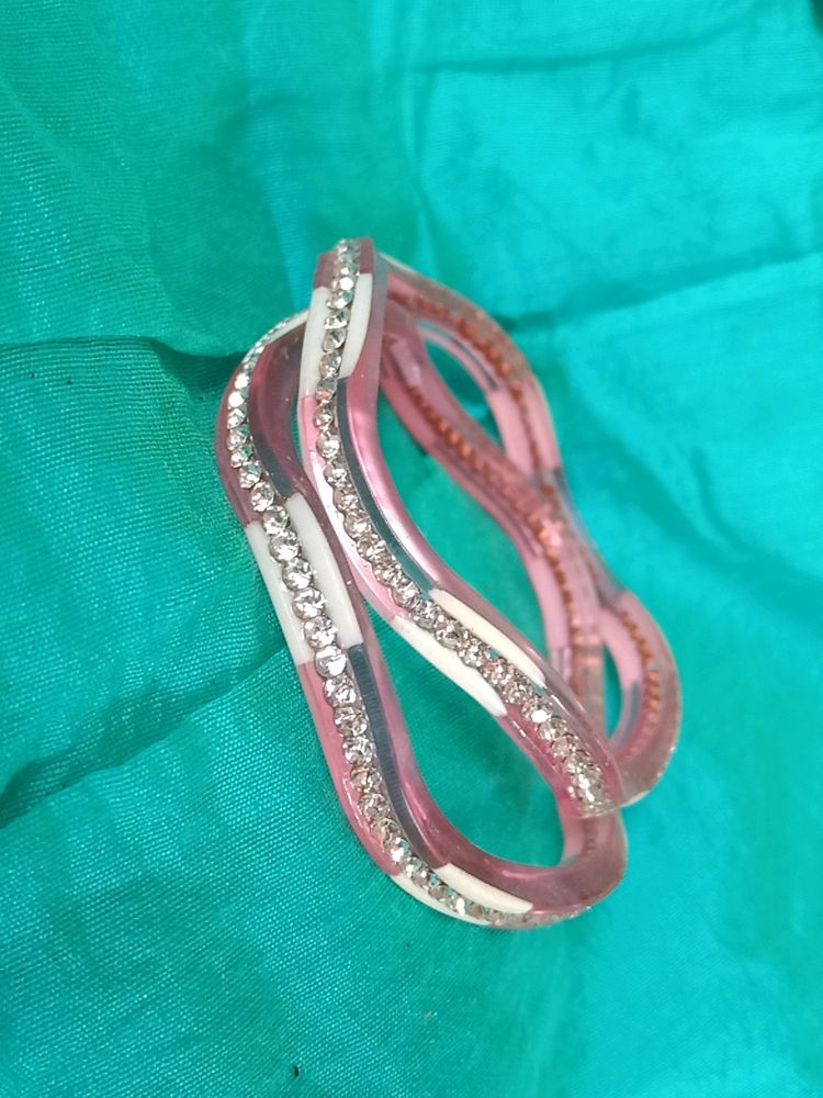 Bangles - Brand New - Not Used - Light Pink & White Colour