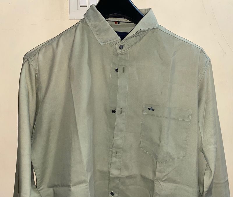 Olive Full Sleeves Slim Fit Shirt