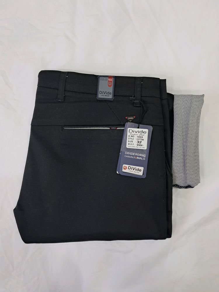 Divide 1033 Men's Black Cotton Trouser