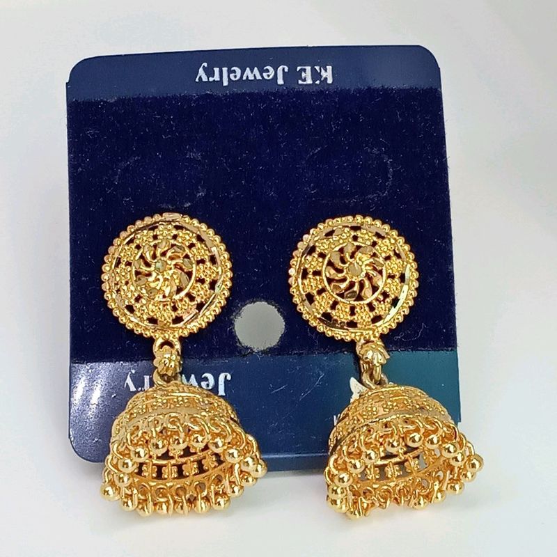 MJ GOLD PLATED ZUMKHA STYLE EARRINGS